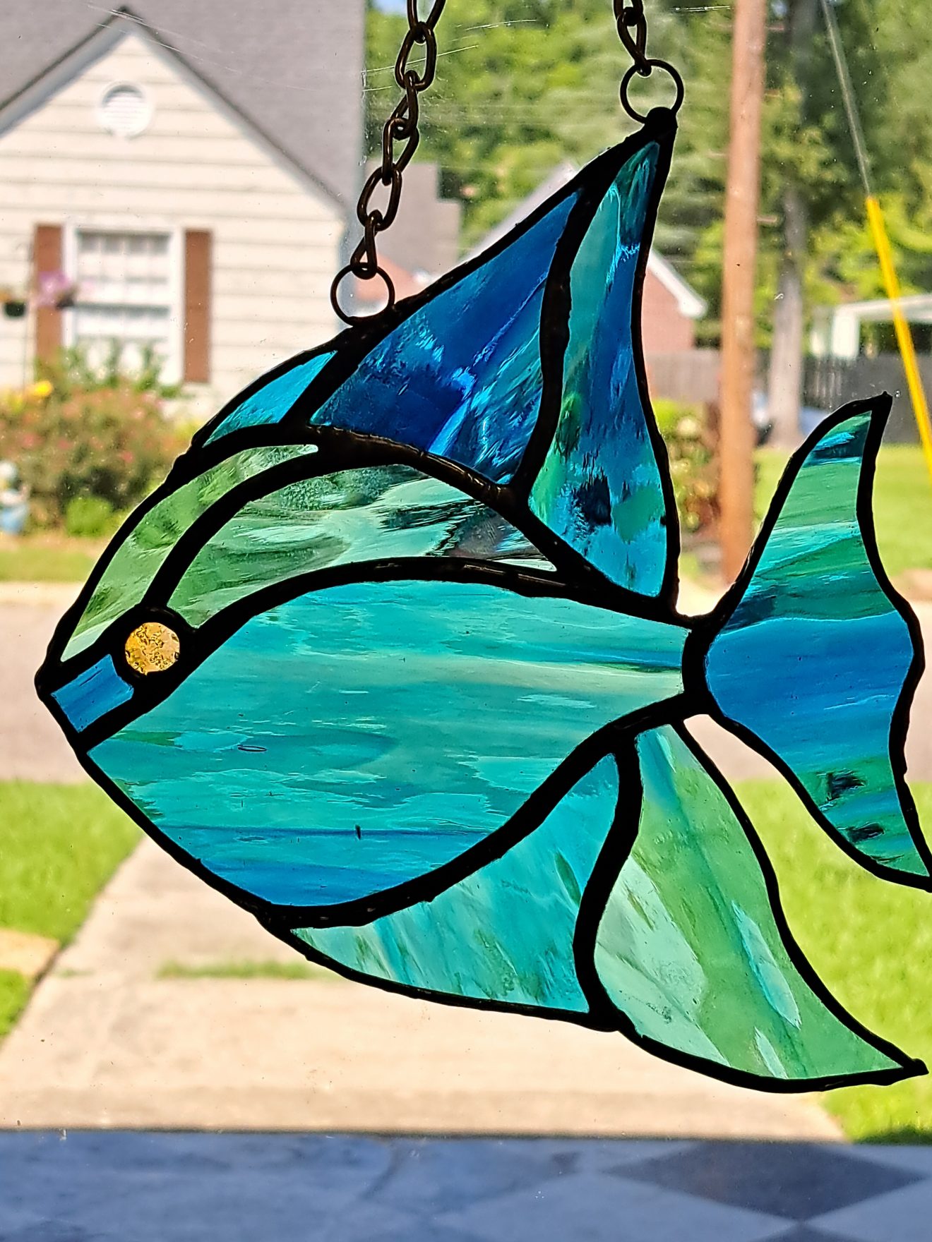 Fish Stained Glass Sun-catcher