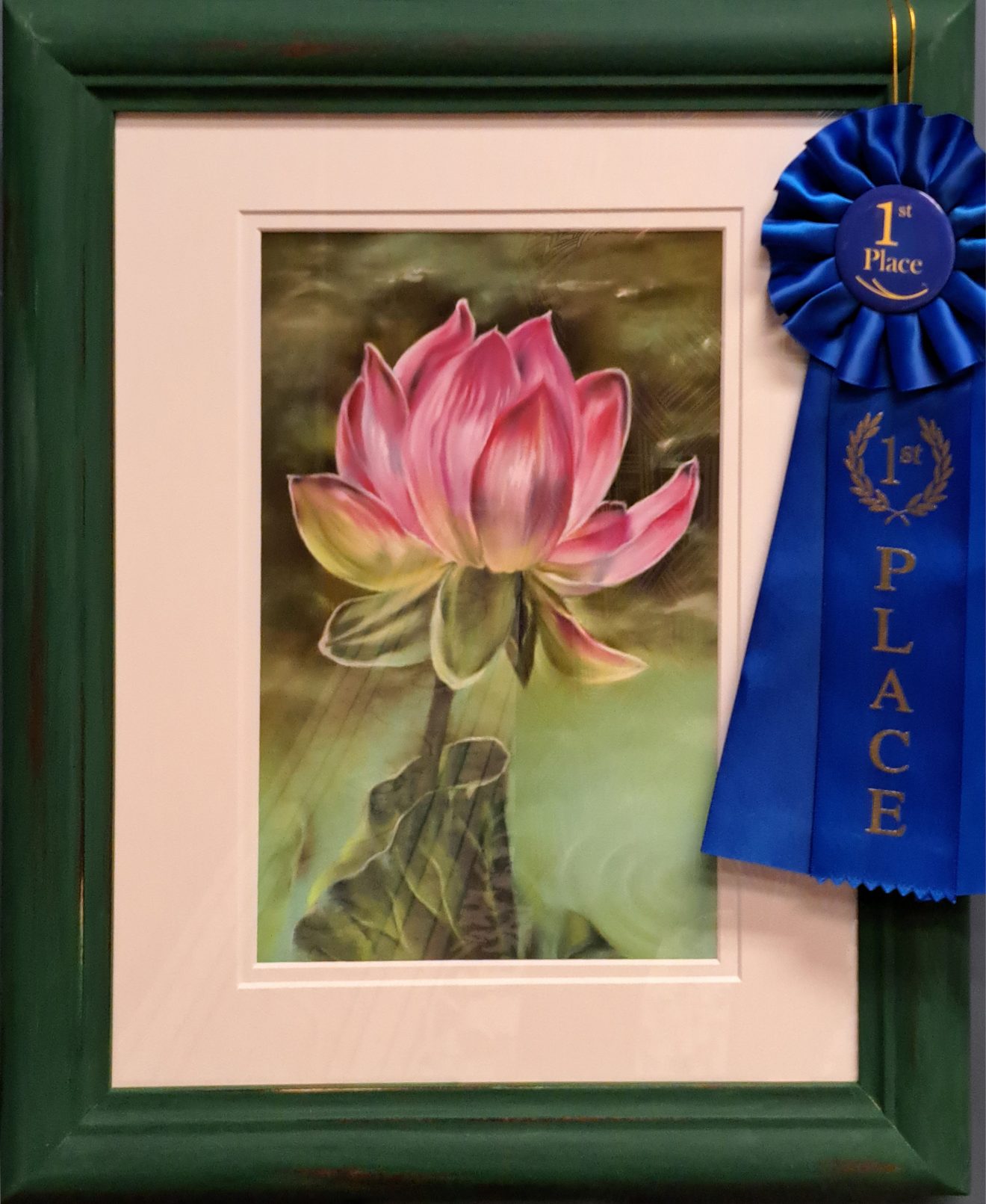 1st Place - Pink Lotus with Leaf, MM (Linda) Anderson, New Year Celebration 2025