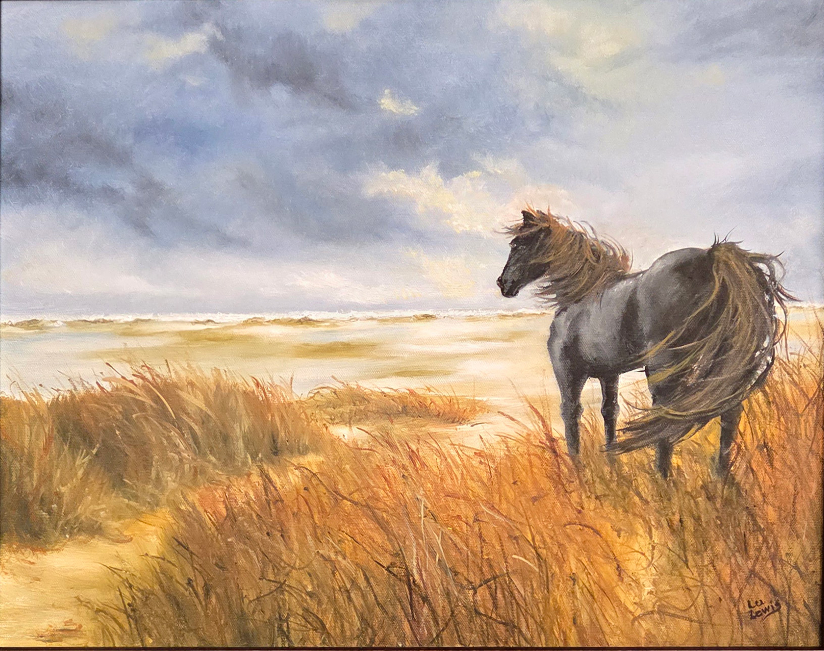 Community Scenes Award, Low Tide by Lu Lewis, Oil