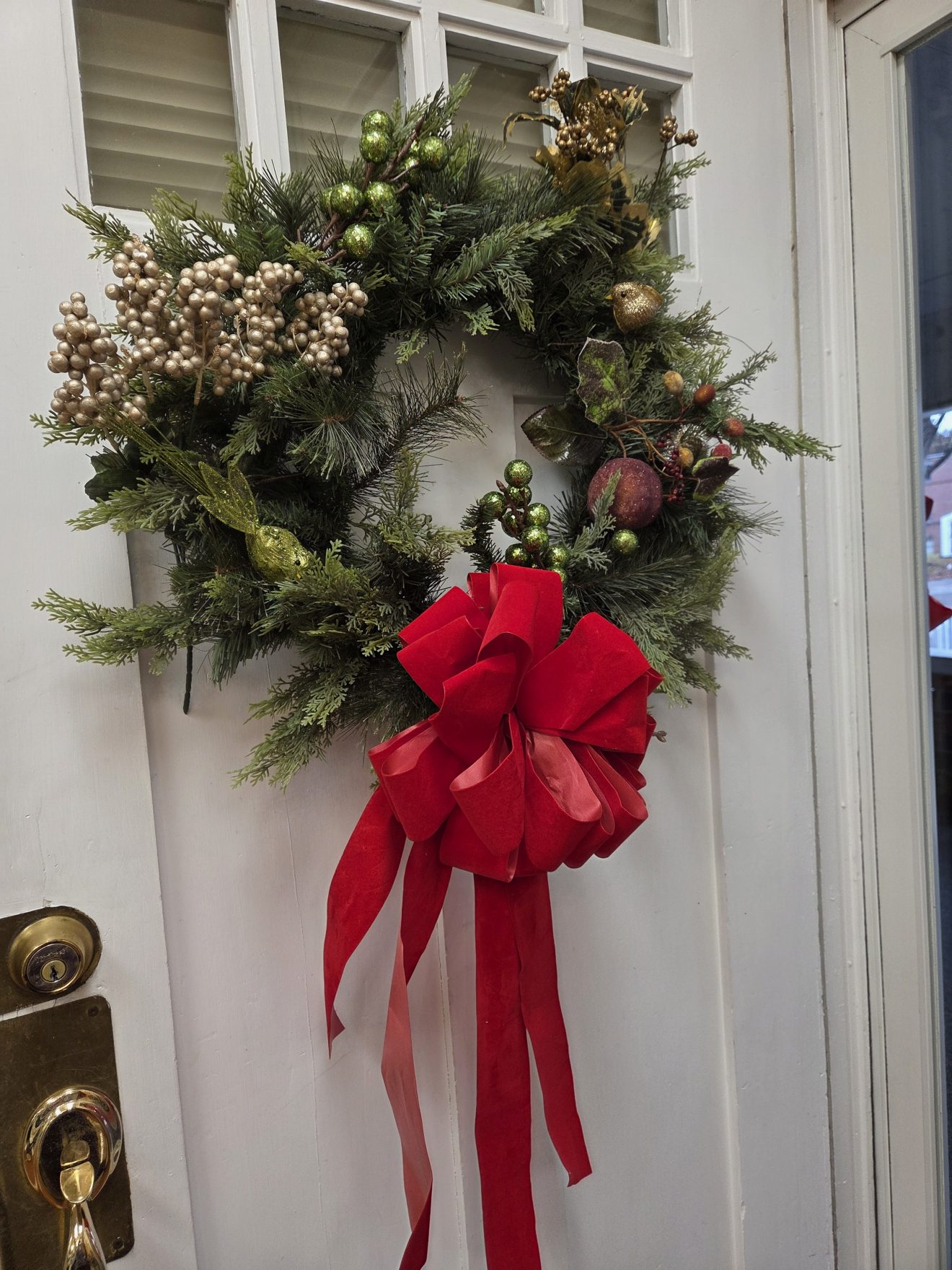 Holiday Wreath on the Front Door of the Robeson Art Guild