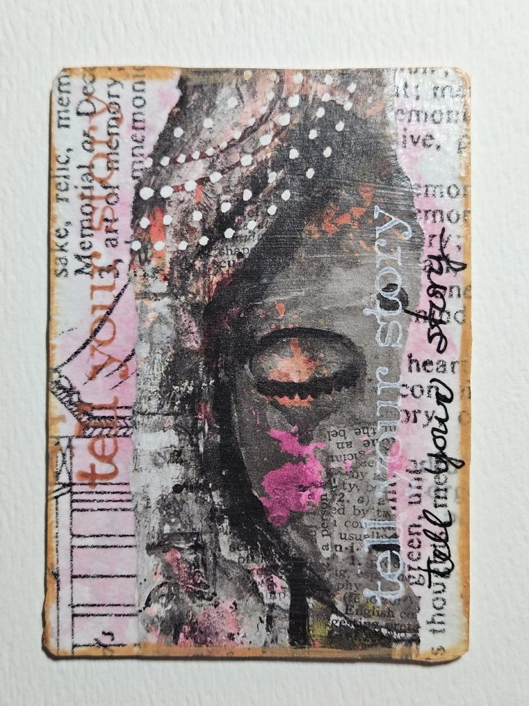 Sample artwork created in a guided journey class with Jilll Vickers at the Robeson Art Guild